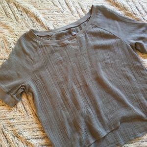 Aerie Grey Linen Top